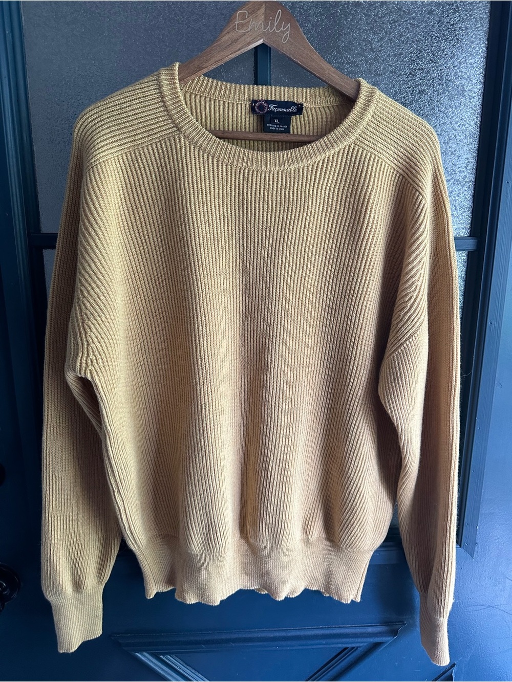 Faconnable Men's Crewneck Sweater in Mustard